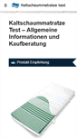 Mobile Screenshot of kaltschaummatratzetest.net