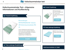 Tablet Screenshot of kaltschaummatratzetest.net